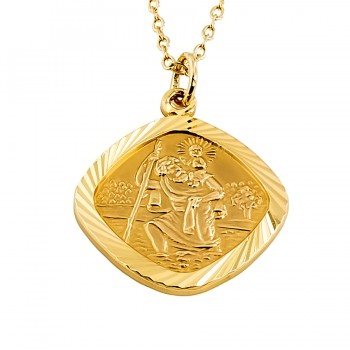 9ct gold 4.6g 20 inch St Christopher Pendant with chain